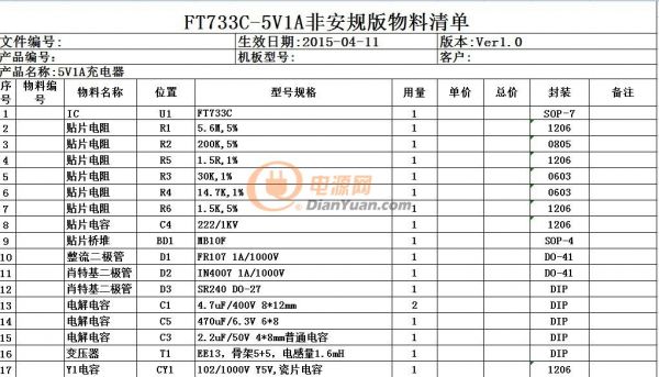 FT733C材料表